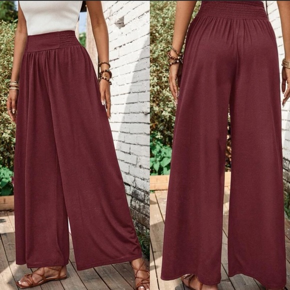 Boho black solid wide leg pants - Picture 9 of 16